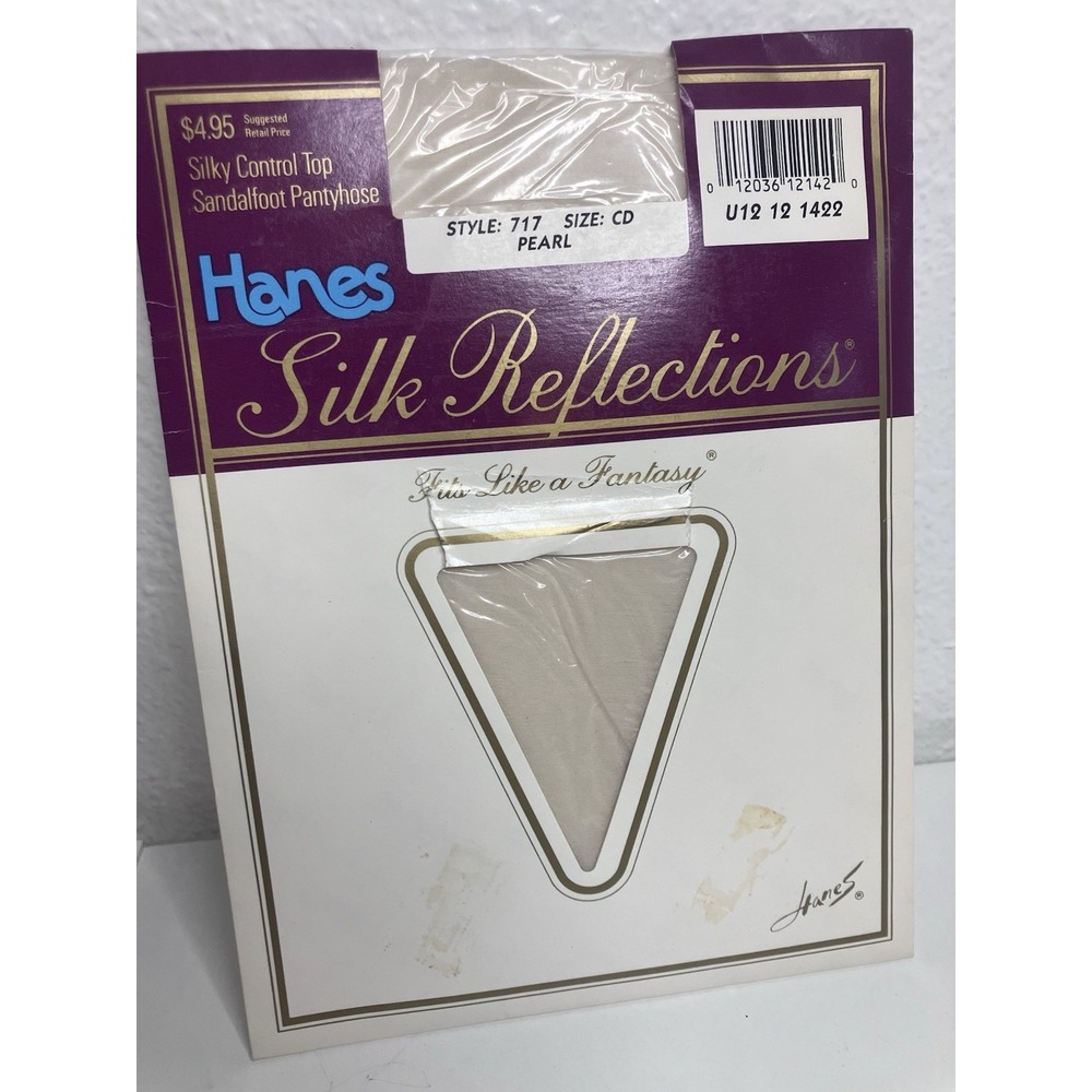 Vintage Silk Reflections Silky Sheer Pantyhose Size CD Color Pearl 1988